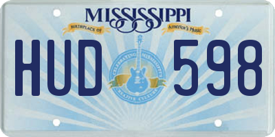 MS license plate HUD598