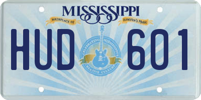 MS license plate HUD601