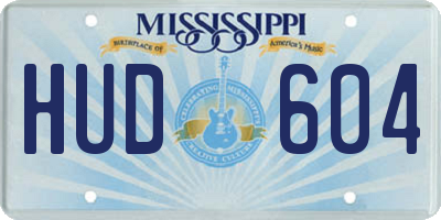 MS license plate HUD604