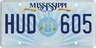 MS license plate HUD605