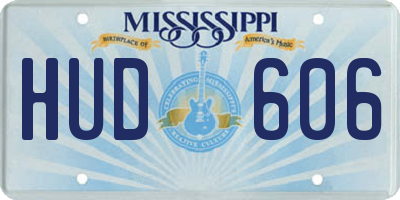 MS license plate HUD606