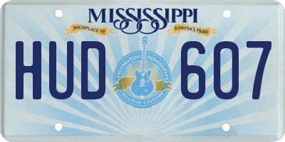 MS license plate HUD607