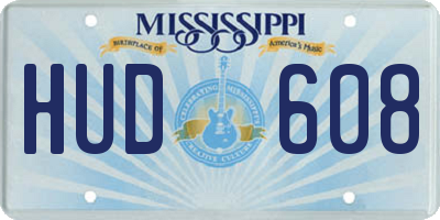 MS license plate HUD608