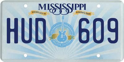 MS license plate HUD609