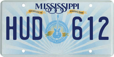 MS license plate HUD612