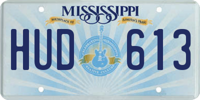 MS license plate HUD613