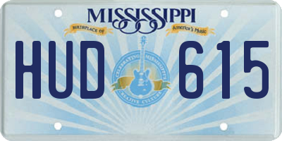 MS license plate HUD615
