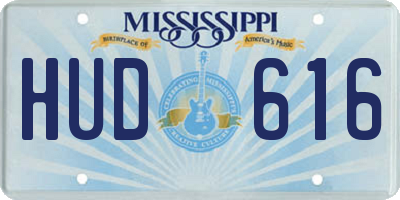 MS license plate HUD616