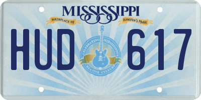 MS license plate HUD617