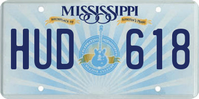 MS license plate HUD618