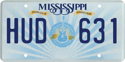 MS license plate HUD631