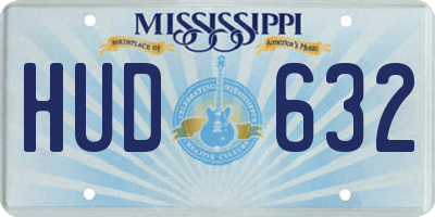 MS license plate HUD632