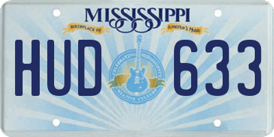 MS license plate HUD633