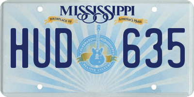 MS license plate HUD635