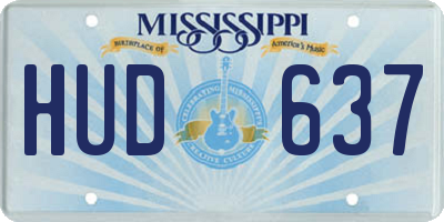 MS license plate HUD637