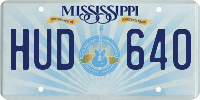 MS license plate HUD640