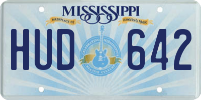 MS license plate HUD642