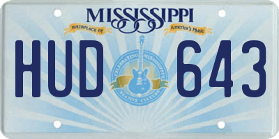 MS license plate HUD643