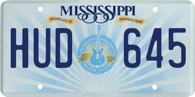MS license plate HUD645