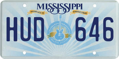 MS license plate HUD646