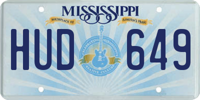MS license plate HUD649