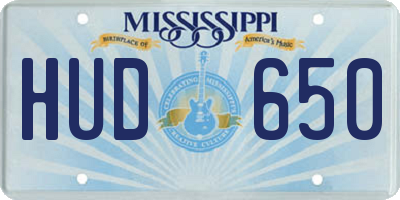 MS license plate HUD650