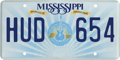 MS license plate HUD654