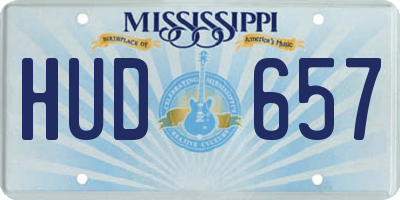 MS license plate HUD657