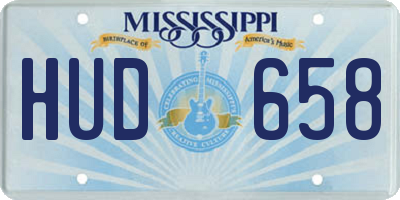 MS license plate HUD658