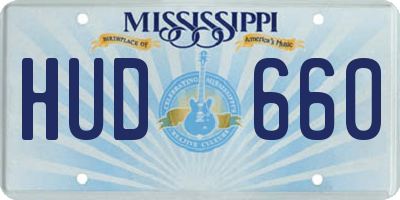 MS license plate HUD660