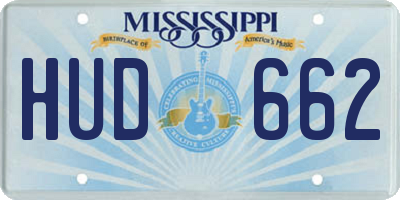 MS license plate HUD662