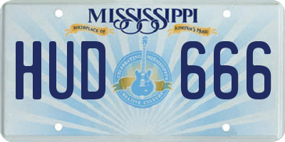 MS license plate HUD666