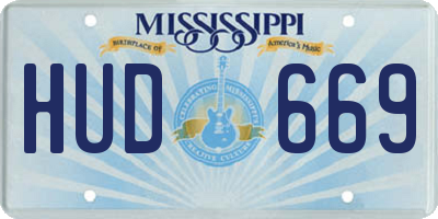 MS license plate HUD669