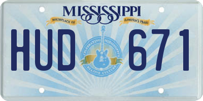 MS license plate HUD671