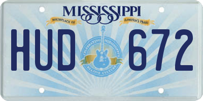 MS license plate HUD672