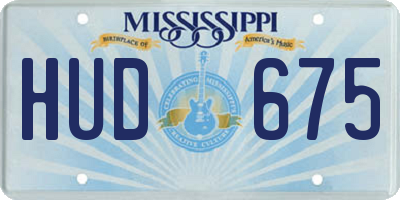 MS license plate HUD675