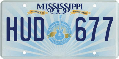 MS license plate HUD677