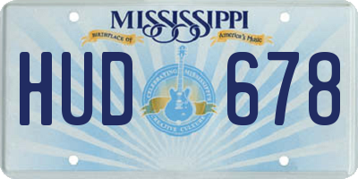 MS license plate HUD678