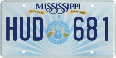 MS license plate HUD681