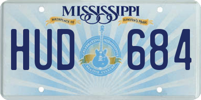 MS license plate HUD684