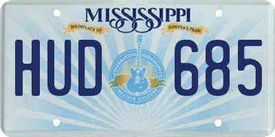 MS license plate HUD685