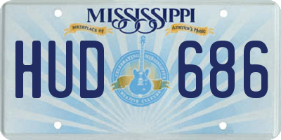 MS license plate HUD686