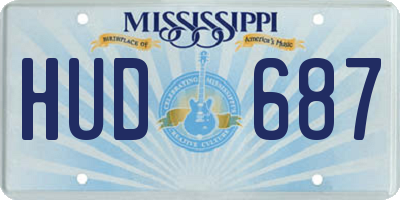 MS license plate HUD687