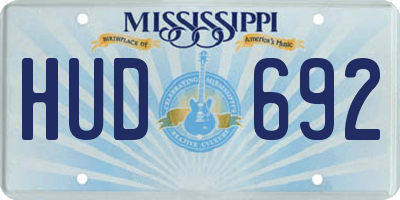 MS license plate HUD692