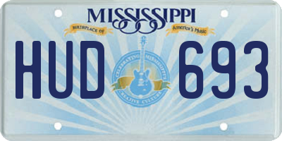 MS license plate HUD693