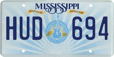 MS license plate HUD694
