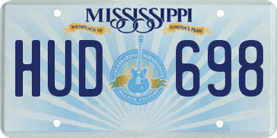 MS license plate HUD698
