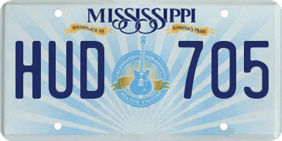 MS license plate HUD705
