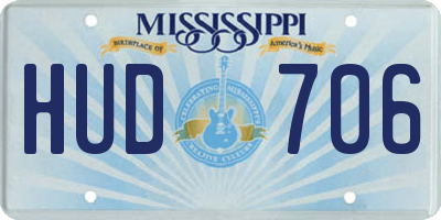 MS license plate HUD706