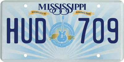 MS license plate HUD709